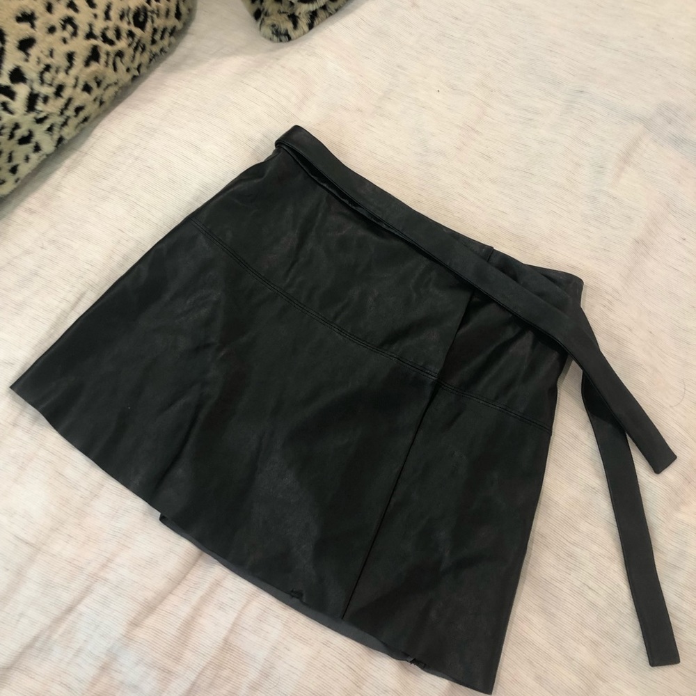 Leather mini skirt